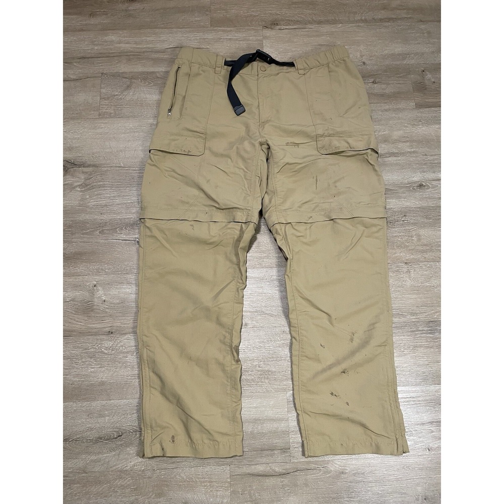 The North Face Men's Sz 2XL Khaki Convertible Cargo Pants Hiking Outdoors